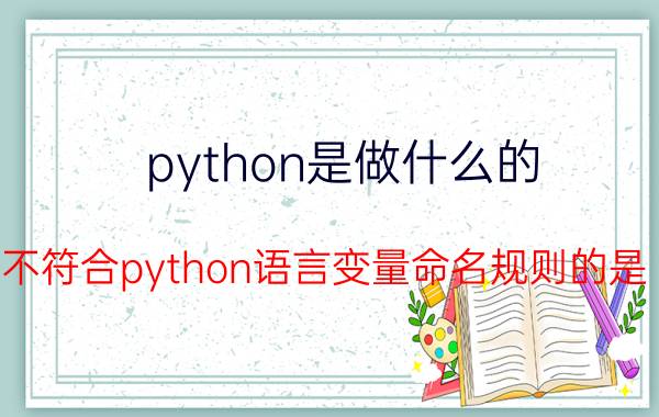 python是做什么的 不符合python语言变量命名规则的是？